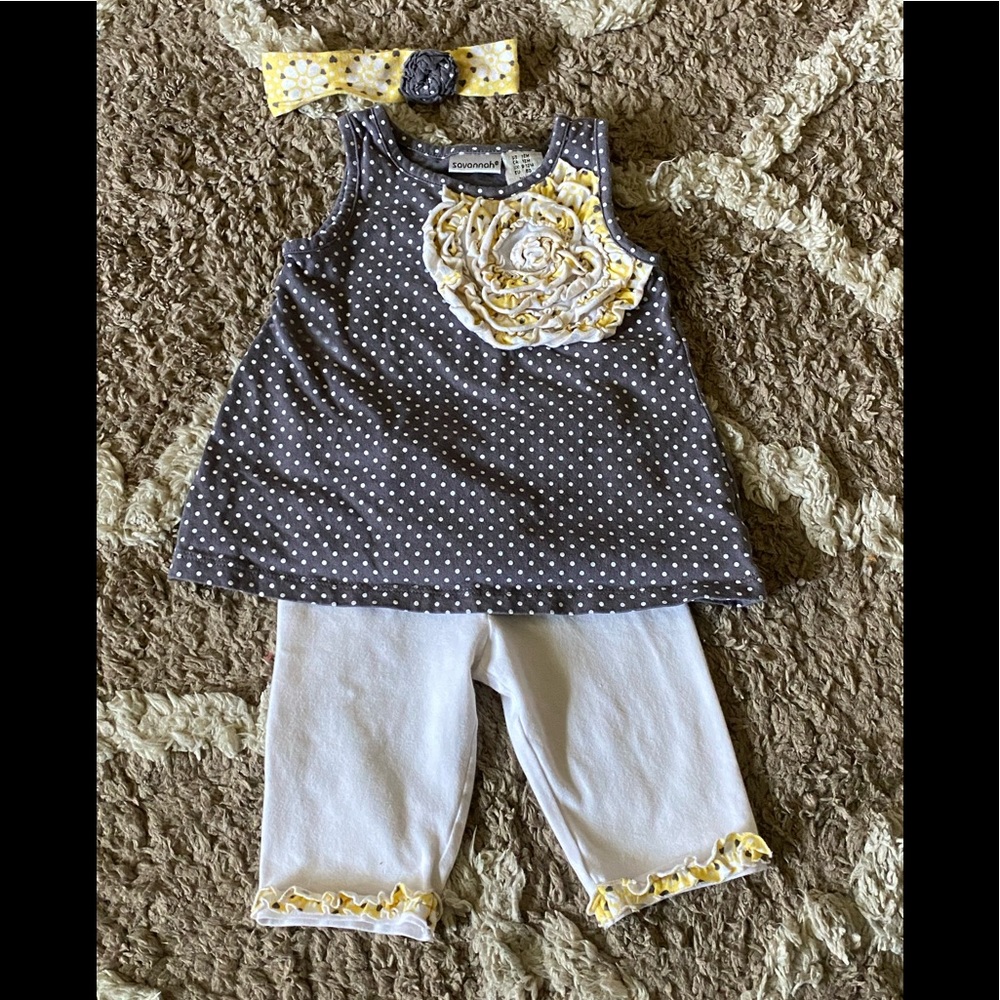 Two piece outfit with headband - 12 months